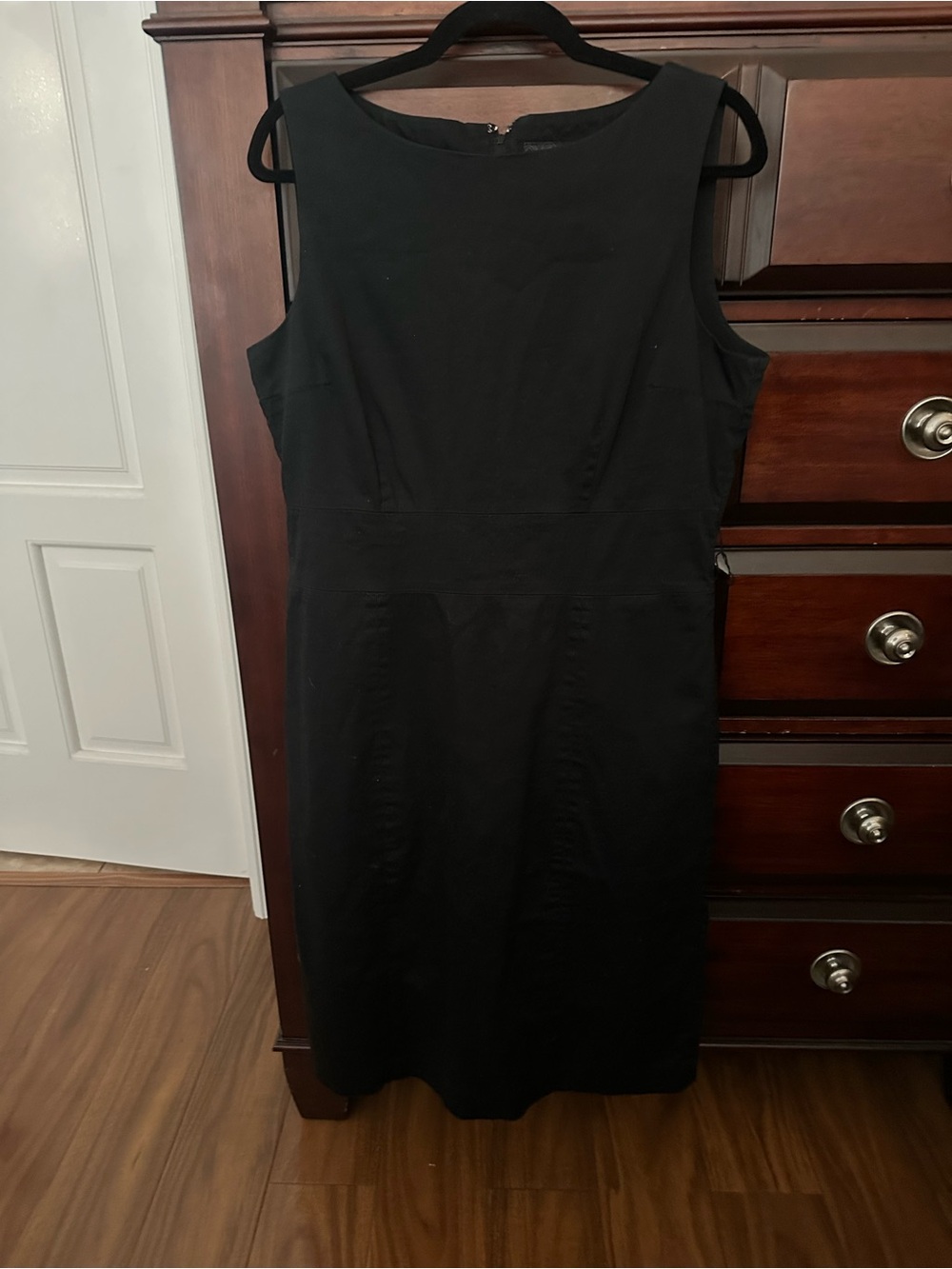 H&M Sz 14 Classic Black Sleeveless Sheath Dress